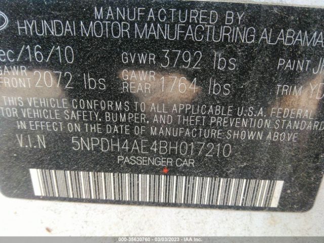 Photo 8 VIN: 5NPDH4AE4BH017210 - HYUNDAI ELANTRA 