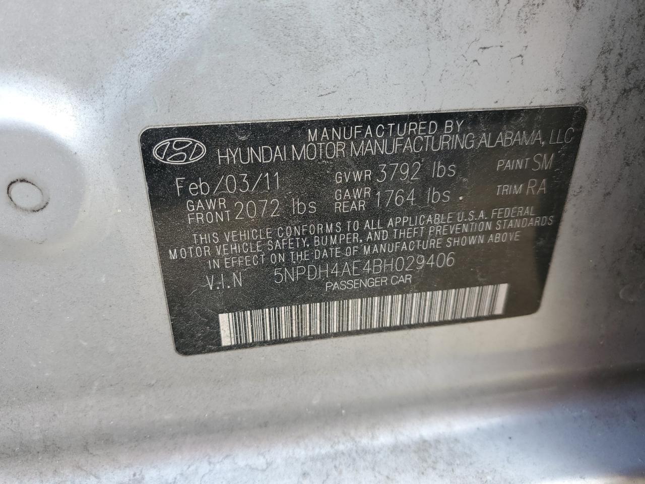 Photo 12 VIN: 5NPDH4AE4BH029406 - HYUNDAI ELANTRA 