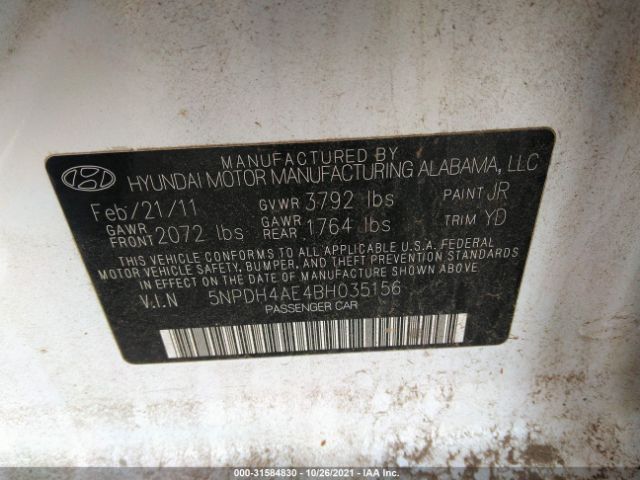 Photo 8 VIN: 5NPDH4AE4BH035156 - HYUNDAI ELANTRA 