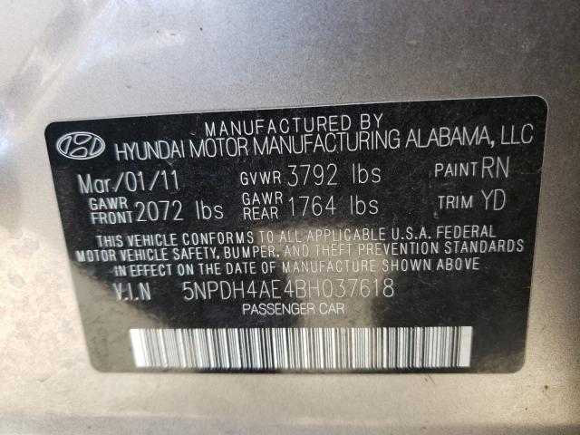 Photo 9 VIN: 5NPDH4AE4BH037618 - HYUNDAI ELANTRA GL 