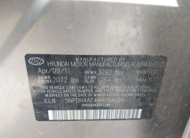 Photo 8 VIN: 5NPDH4AE4BH054094 - HYUNDAI ELANTRA 