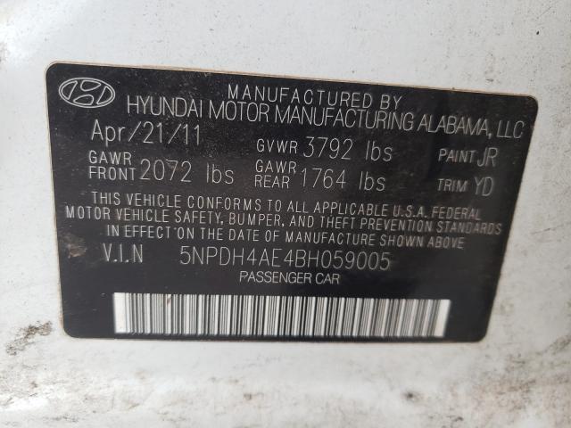 Photo 9 VIN: 5NPDH4AE4BH059005 - HYUNDAI ELANTRA GL 