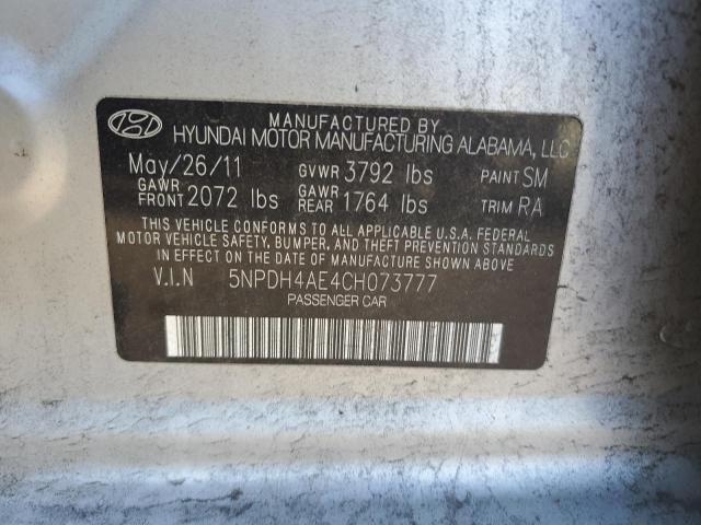 Photo 11 VIN: 5NPDH4AE4CH073777 - HYUNDAI ELANTRA GL 