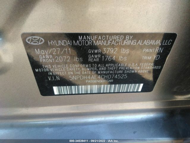 Photo 8 VIN: 5NPDH4AE4CH074525 - HYUNDAI ELANTRA 