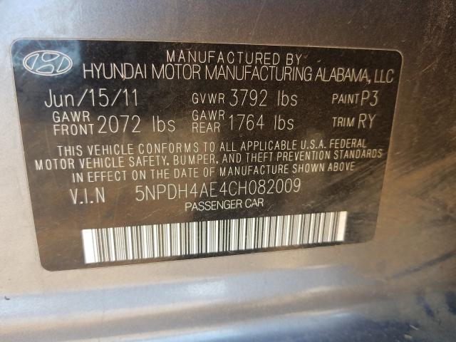 Photo 9 VIN: 5NPDH4AE4CH082009 - HYUNDAI ELANTRA GL 