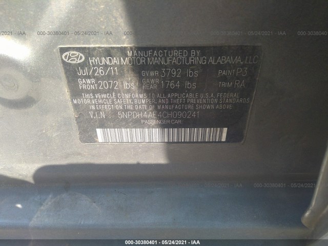 Photo 8 VIN: 5NPDH4AE4CH090241 - HYUNDAI ELANTRA 