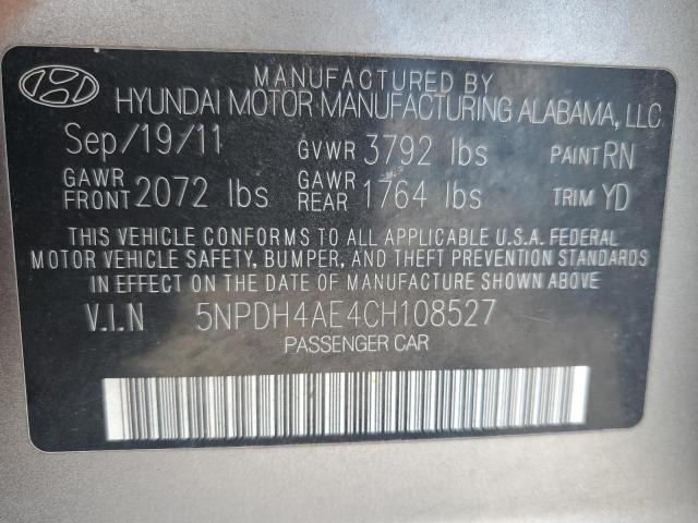 Photo 11 VIN: 5NPDH4AE4CH108527 - HYUNDAI ELANTRA GL 