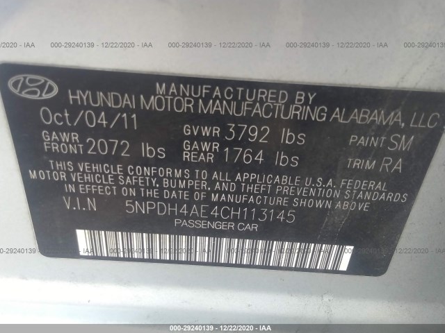 Photo 8 VIN: 5NPDH4AE4CH113145 - HYUNDAI ELANTRA 