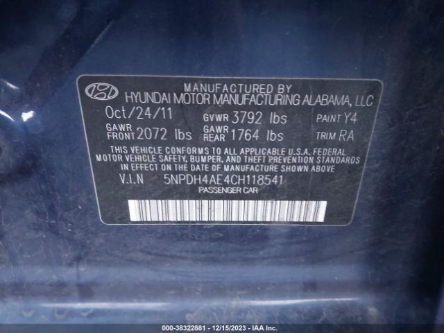 Photo 8 VIN: 5NPDH4AE4CH118541 - HYUNDAI ELANTRA 