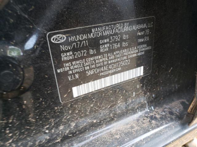 Photo 9 VIN: 5NPDH4AE4CH125022 - HYUNDAI ELANTRA GL 