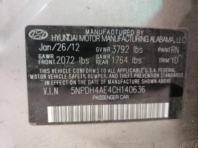 Photo 9 VIN: 5NPDH4AE4CH140636 - HYUNDAI ELANTRA GL 