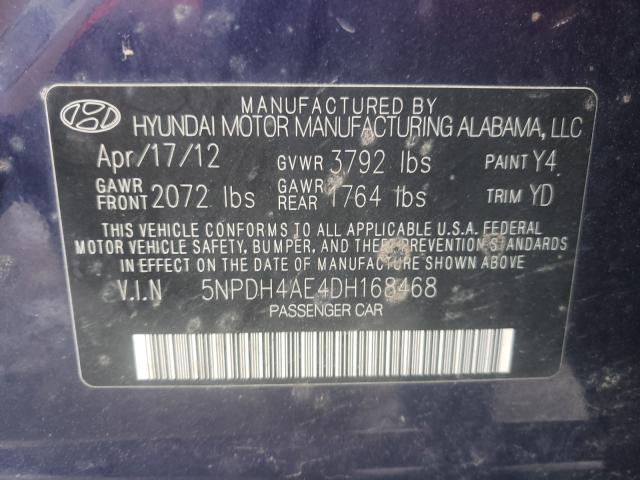 Photo 9 VIN: 5NPDH4AE4DH168468 - HYUNDAI ELANTRA GL 