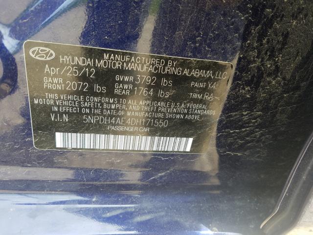 Photo 9 VIN: 5NPDH4AE4DH171550 - HYUNDAI ELANTRA GL 