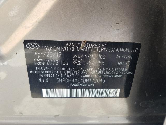 Photo 9 VIN: 5NPDH4AE4DH172049 - HYUNDAI ELANTRA GL 