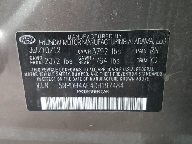 Photo 9 VIN: 5NPDH4AE4DH197484 - HYUNDAI ELANTRA GL 