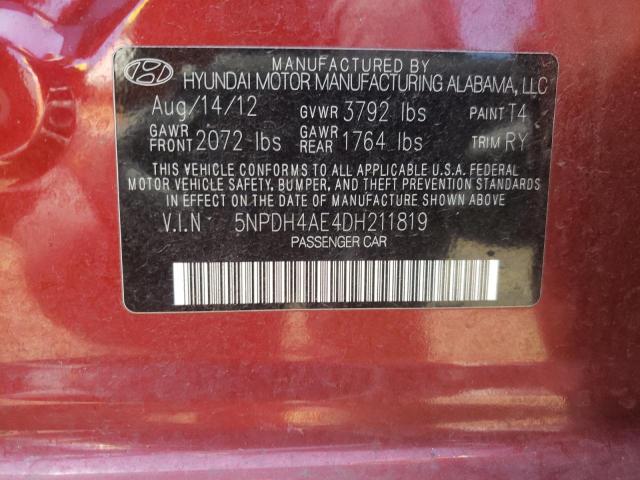 Photo 9 VIN: 5NPDH4AE4DH211819 - HYUNDAI ELANTRA GL 