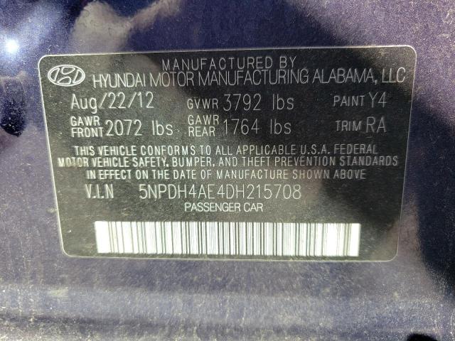 Photo 11 VIN: 5NPDH4AE4DH215708 - HYUNDAI ELANTRA GL 