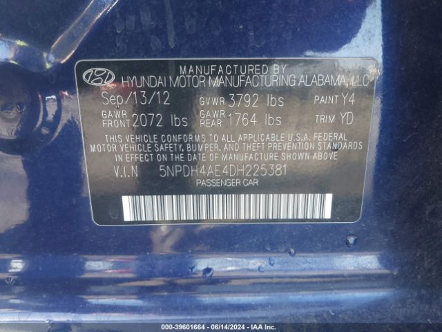 Photo 8 VIN: 5NPDH4AE4DH225381 - HYUNDAI ELANTRA 