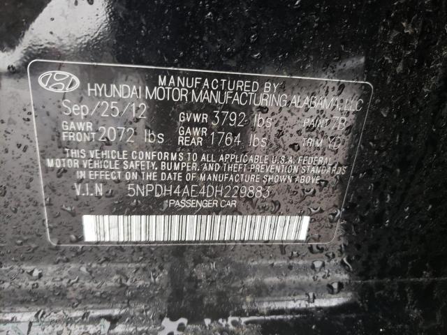 Photo 11 VIN: 5NPDH4AE4DH229883 - HYUNDAI ELANTRA 