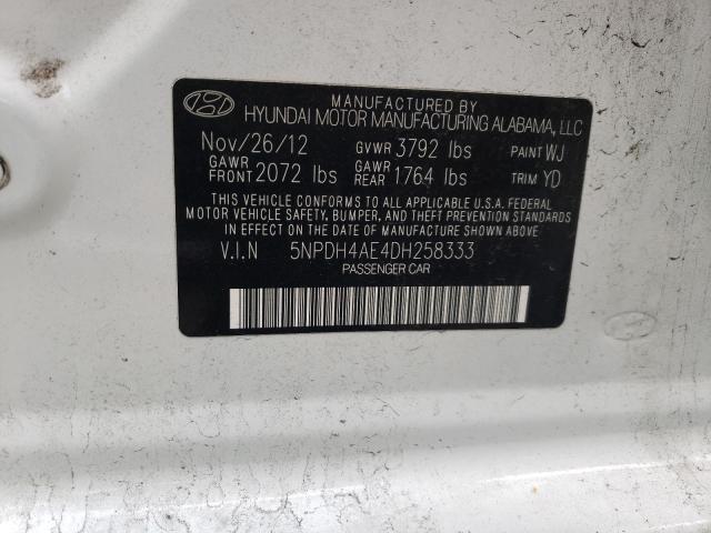 Photo 9 VIN: 5NPDH4AE4DH258333 - HYUNDAI ELANTRA GL 