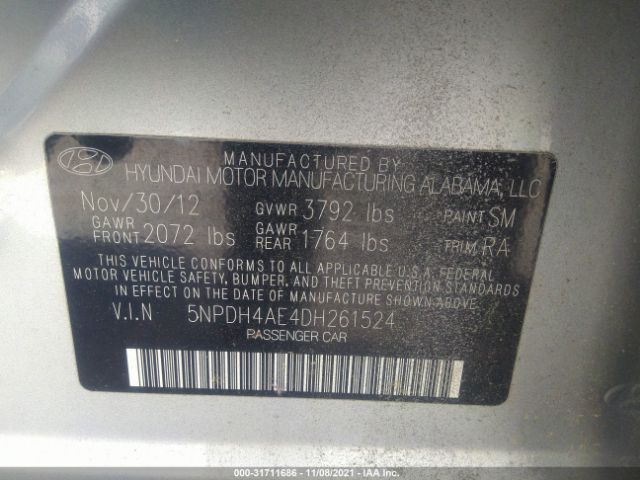 Photo 8 VIN: 5NPDH4AE4DH261524 - HYUNDAI ELANTRA 