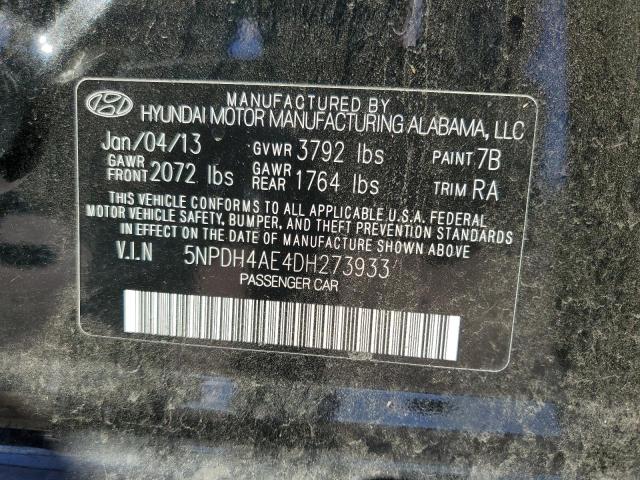 Photo 9 VIN: 5NPDH4AE4DH273933 - HYUNDAI ELANTRA GL 