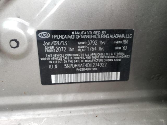 Photo 11 VIN: 5NPDH4AE4DH274922 - HYUNDAI ELANTRA 