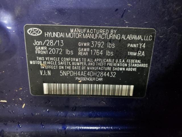 Photo 12 VIN: 5NPDH4AE4DH284432 - HYUNDAI ELANTRA 