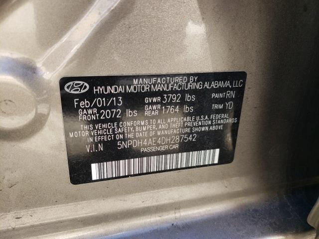 Photo 9 VIN: 5NPDH4AE4DH287542 - HYUNDAI ELANTRA GL 