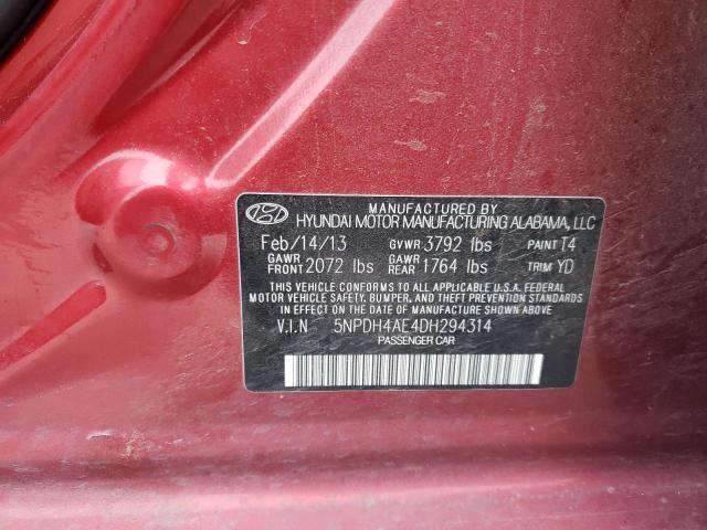 Photo 11 VIN: 5NPDH4AE4DH294314 - HYUNDAI ELANTRA GL 