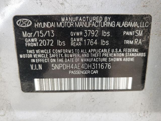 Photo 9 VIN: 5NPDH4AE4DH311676 - HYUNDAI ELANTRA GL 