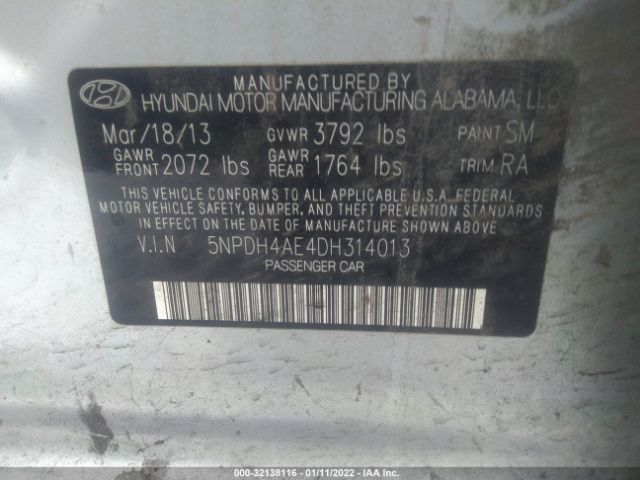 Photo 8 VIN: 5NPDH4AE4DH314013 - HYUNDAI ELANTRA 