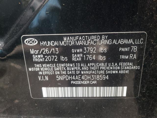 Photo 9 VIN: 5NPDH4AE4DH318594 - HYUNDAI ELANTRA GL 