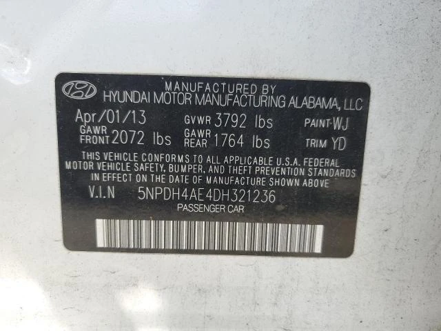 Photo 11 VIN: 5NPDH4AE4DH321236 - HYUNDAI ELANTRA GL 