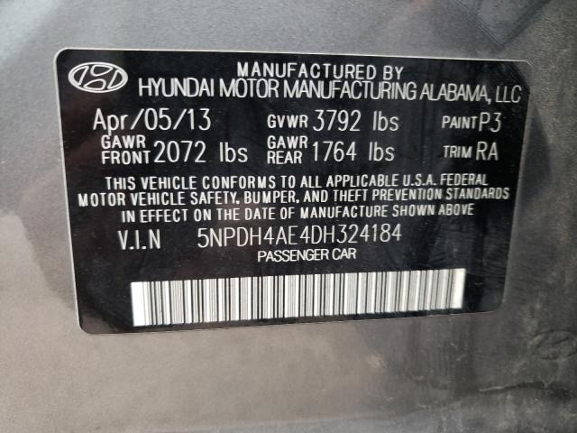 Photo 9 VIN: 5NPDH4AE4DH324184 - HYUNDAI ELANTRA GL 