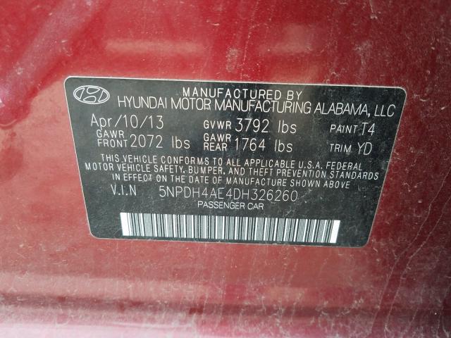 Photo 9 VIN: 5NPDH4AE4DH326260 - HYUNDAI ELANTRA GL 