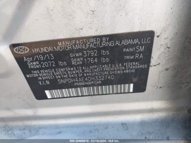 Photo 8 VIN: 5NPDH4AE4DH332740 - HYUNDAI ELANTRA 