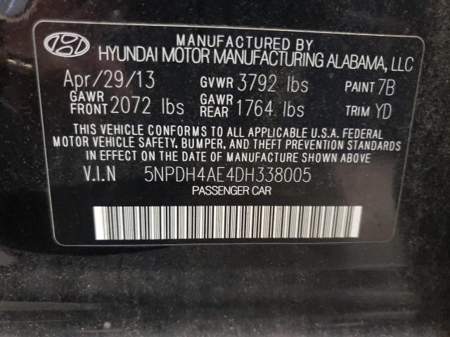 Photo 12 VIN: 5NPDH4AE4DH338005 - HYUNDAI ELANTRA GL 