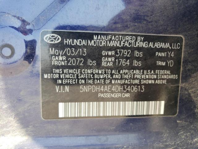 Photo 11 VIN: 5NPDH4AE4DH340613 - HYUNDAI ELANTRA GL 