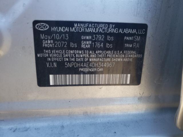 Photo 9 VIN: 5NPDH4AE4DH344967 - HYUNDAI ELANTRA GL 