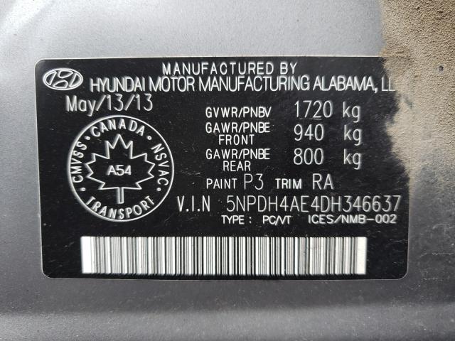 Photo 9 VIN: 5NPDH4AE4DH346637 - HYUNDAI ELANTRA GL 