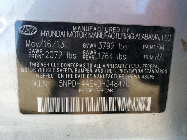 Photo 11 VIN: 5NPDH4AE4DH348470 - HYUNDAI ELANTRA GL 