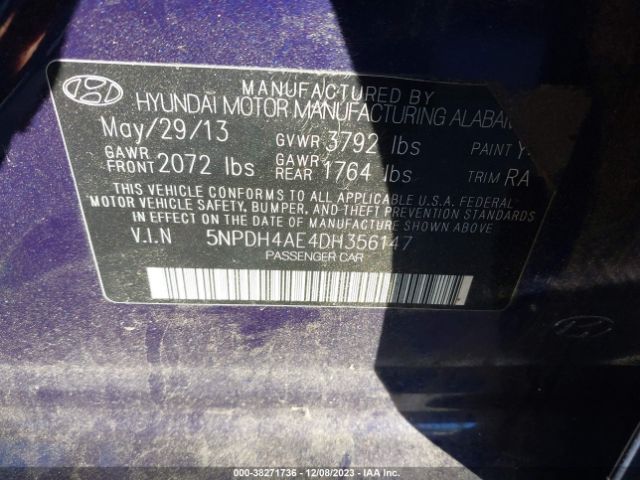 Photo 8 VIN: 5NPDH4AE4DH356147 - HYUNDAI ELANTRA 