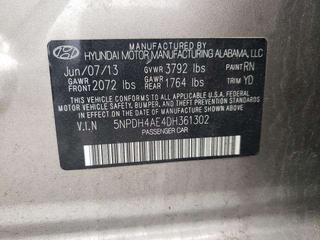 Photo 9 VIN: 5NPDH4AE4DH361302 - HYUNDAI ELANTRA GL 