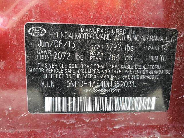 Photo 11 VIN: 5NPDH4AE4DH362031 - HYUNDAI ELANTRA GL 