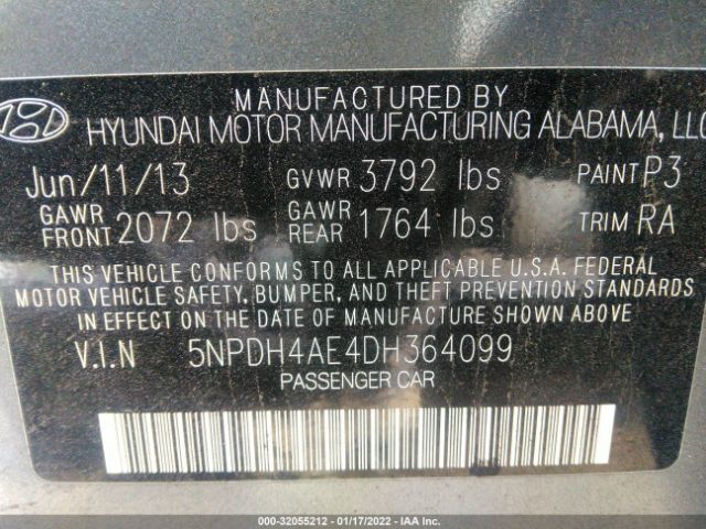 Photo 8 VIN: 5NPDH4AE4DH364099 - HYUNDAI ELANTRA 