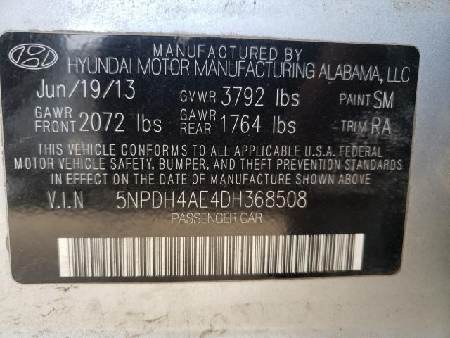 Photo 9 VIN: 5NPDH4AE4DH368508 - HYUNDAI ELANTRA GL 