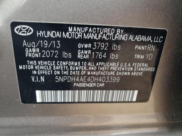 Photo 11 VIN: 5NPDH4AE4DH403399 - HYUNDAI ELANTRA GL 