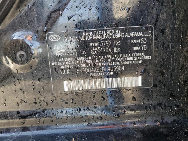 Photo 12 VIN: 5NPDH4AE4DH403984 - HYUNDAI ELANTRA GL 