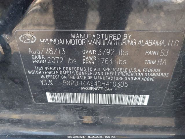 Photo 8 VIN: 5NPDH4AE4DH410305 - HYUNDAI ELANTRA 